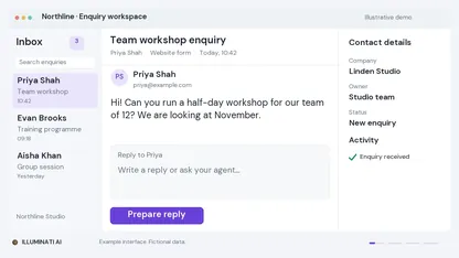 Custom AI agents illustrative interface