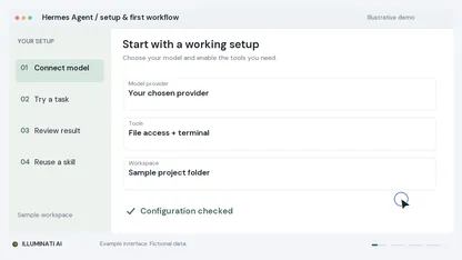 Hermes Agent setup illustrative interface